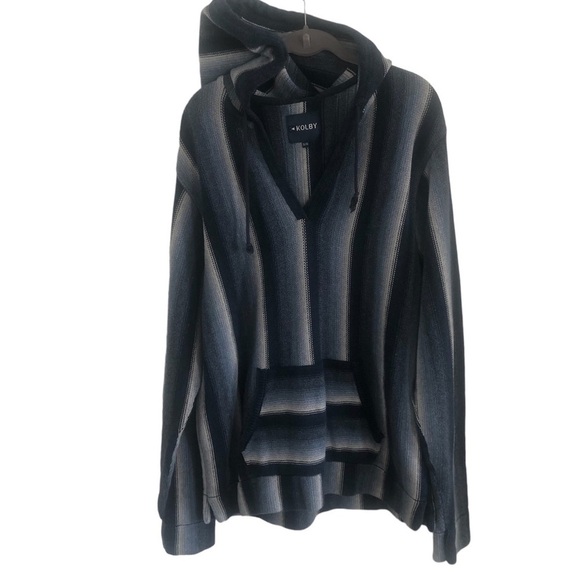 Mexican Baja blue hoodie sweater Size  XL 100% thick Cotton - Picture 1 of 12